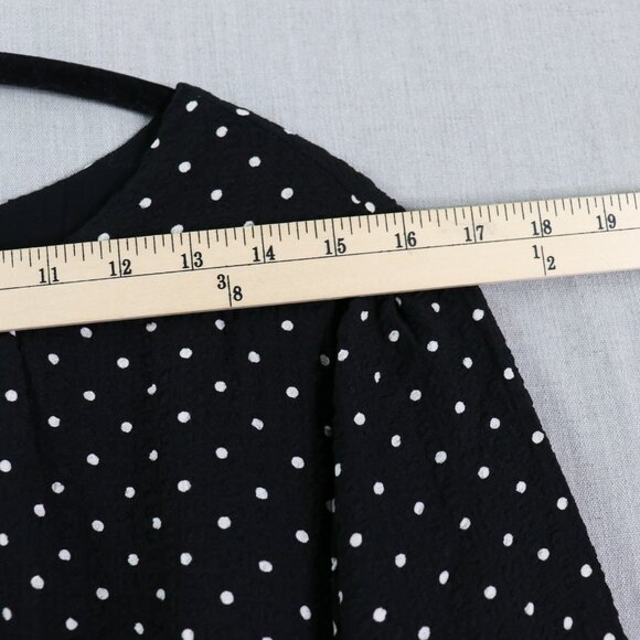 Draper James Polka Dot Ruffle Dress Women’s XXL Black White Long Sleeve Tiered - Picture 12 of 16